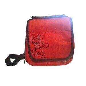Nintendo 3Ds Messenger Style Carrying Bag Mario Logo Front/Back Orange Black